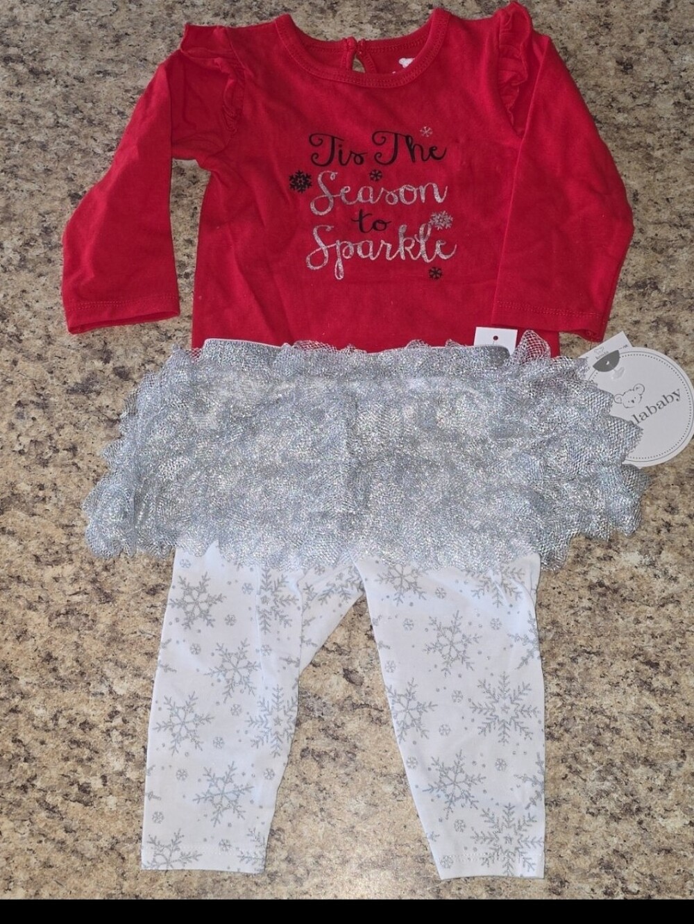 Koalababy Red & White Long-Sleeve Christmas Top & Leggings Set Size 0/3 Months
